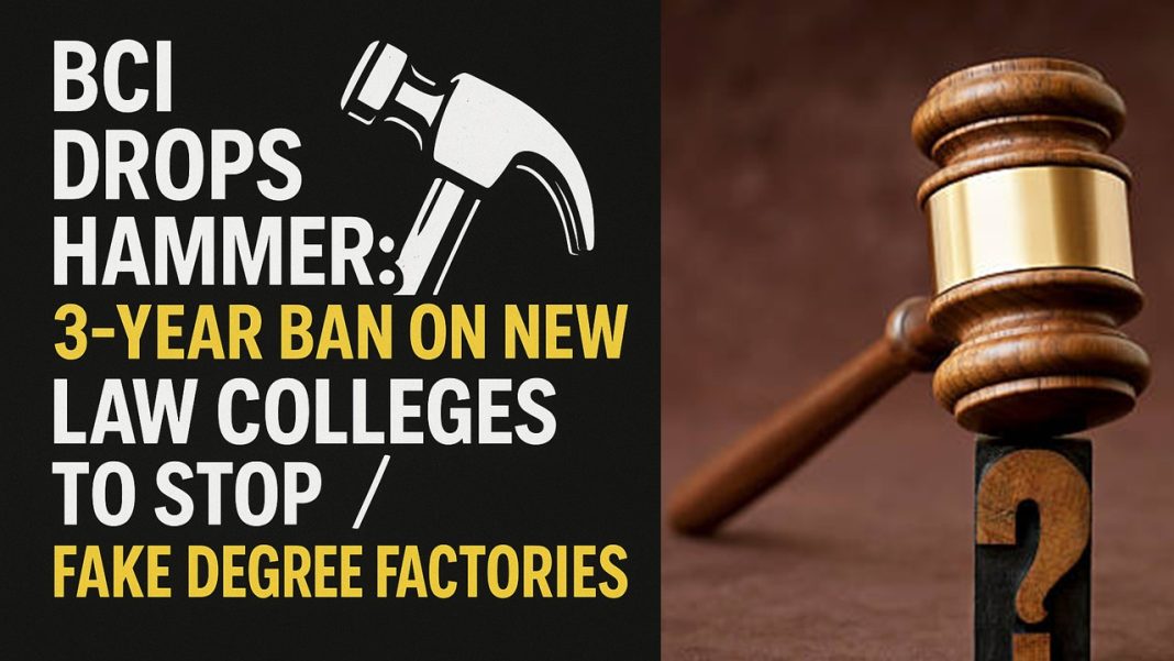 Bar Council Drops Hammer: 3-Year Ban on New Law Colleges to Stop Fake Degree Factories
