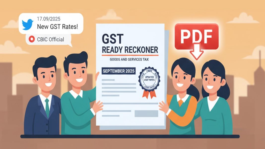 CBIC Releases Updated GST Ready Reckoner with Revised CGST Rates on Goods - Sept 2025
