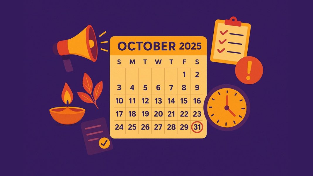 October 2025 Compliance Calendar: Know Key Due Dates, Extensions, and Last-Minute Alerts