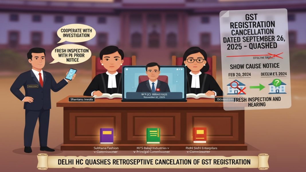 Delhi HC Quashes Retrospective Cancellation of GST Registration, Orders Fresh Inspection and Hearing