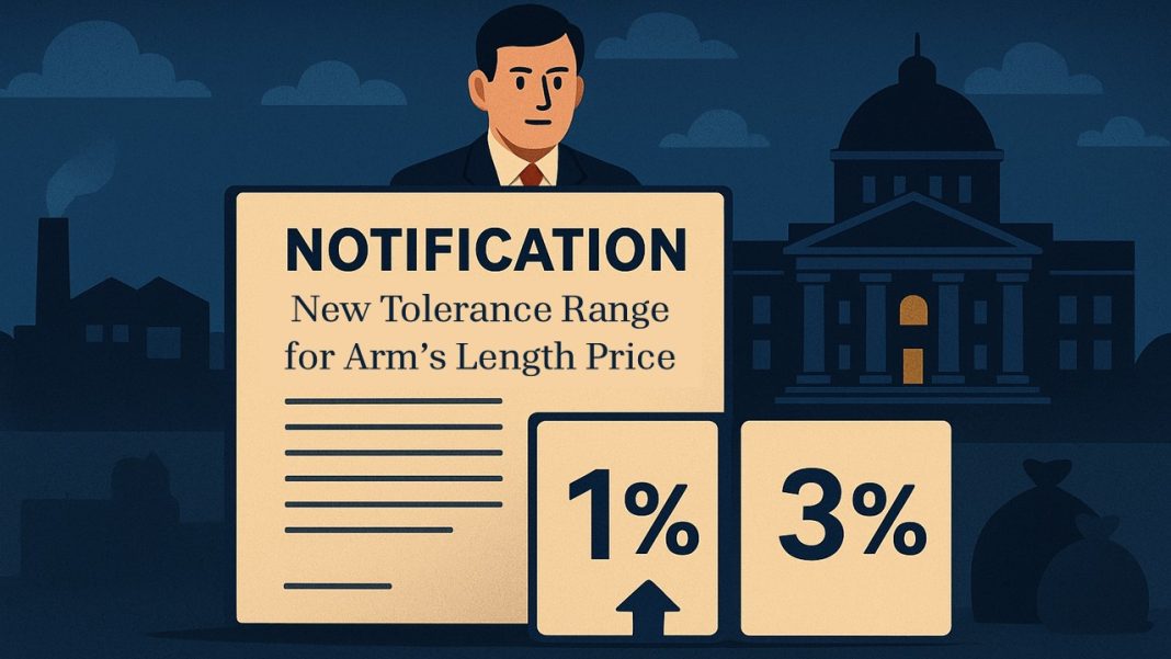 Govt. Notifies New Tolerance Range for Arm’s Length Price: 1% for Wholesale Trading, 3% for Others