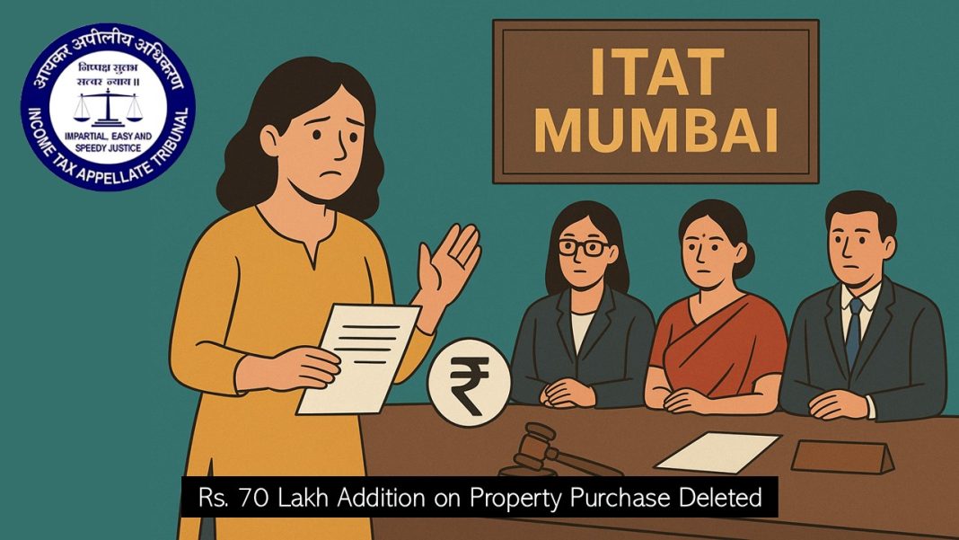 ITAT Mumbai Deletes Rs. 70 Lakh Addition on Property Purchase, Citing Lack of Evidence