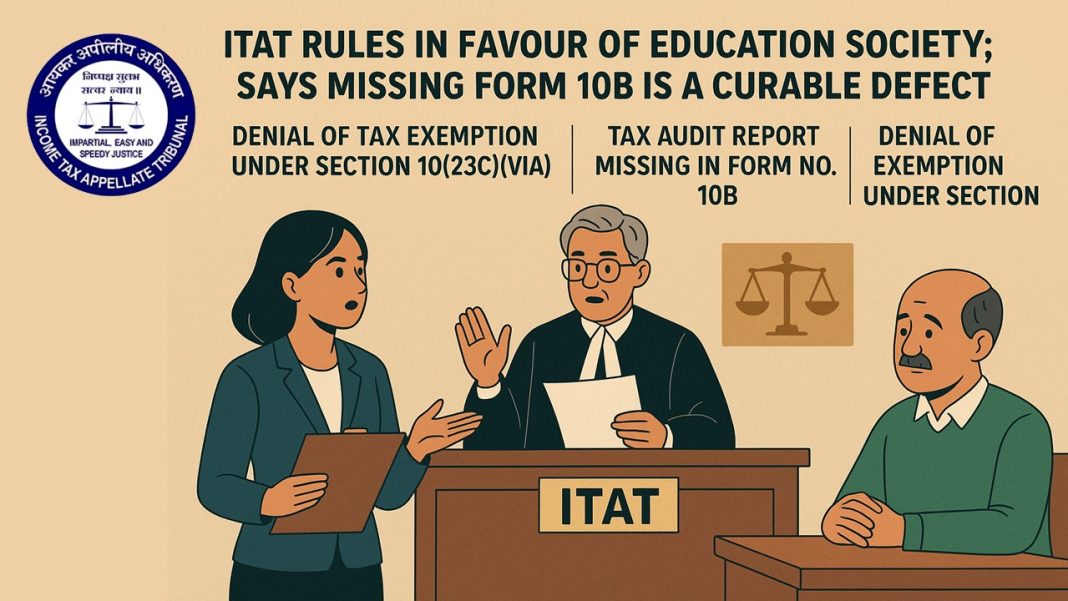 ITAT Rules in Favour of Education Society; Says Missing Form 10B Is a Curable Defect