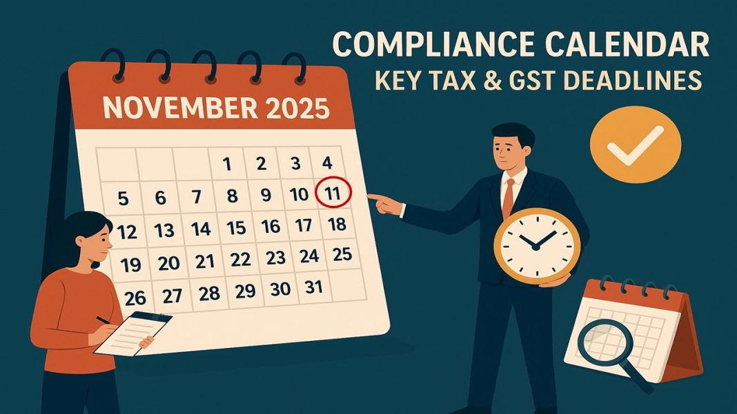 November 2025 Compliance Calendar: Key Tax and GST Deadlines You Can’t Miss!