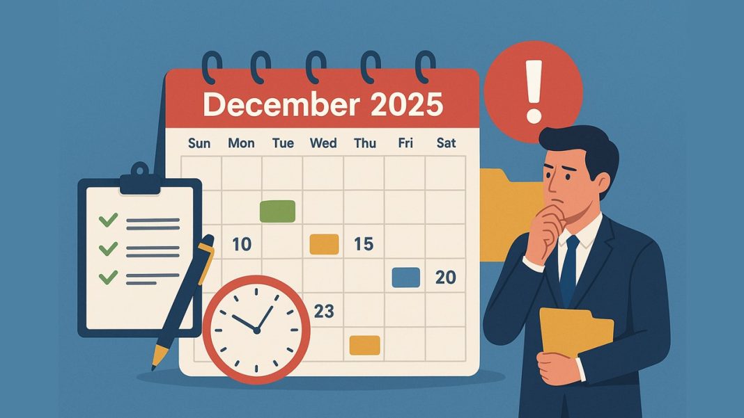 Compliance Calendar for December 2025: One of the Busiest Months for CAs