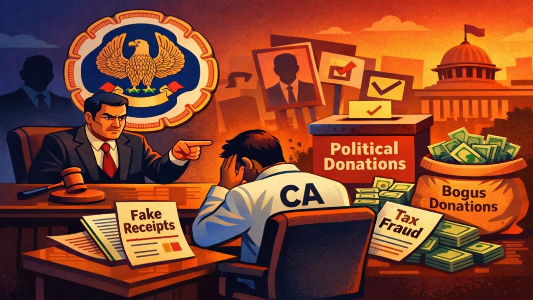 ICAI Reprimands CA for Helping Clients Claim Fake Tax Deductions Through Bogus Political Donations