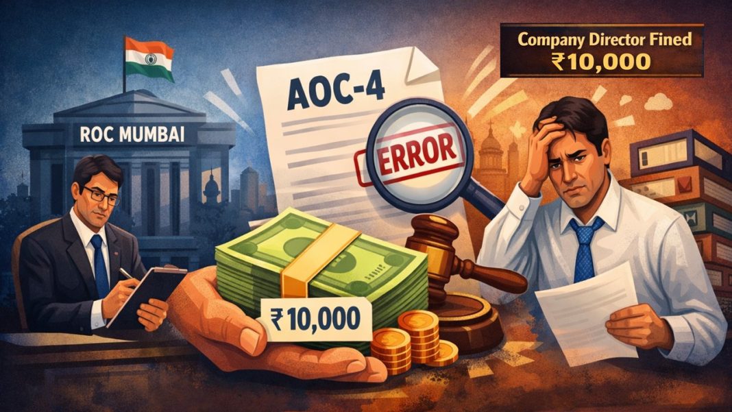 ROC Penalises Director for Incorrect E-form AOC-4 Filing