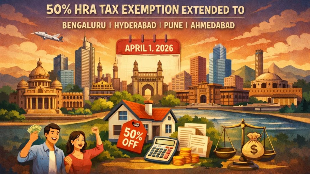 Major Relief to Salaried Employees: HRA Exemption Set to Rise to 50% for Four More Cities; Effective April 1, 2026