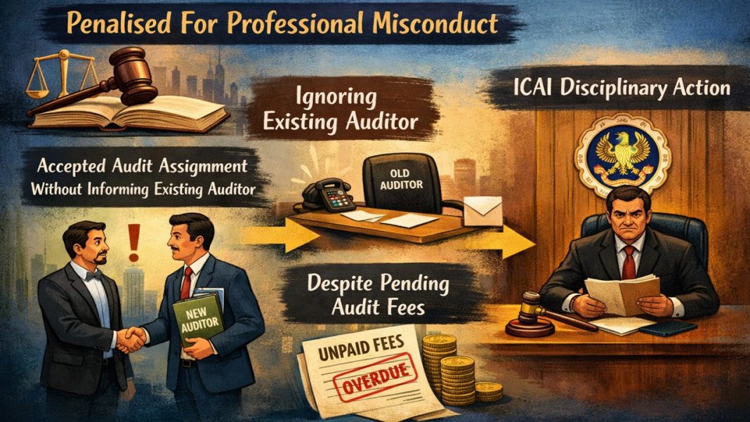ICAI Holds CA Guilty Under Clause (8) for Accepting Audit Without Informing Previous Auditor; Penalty Imposed