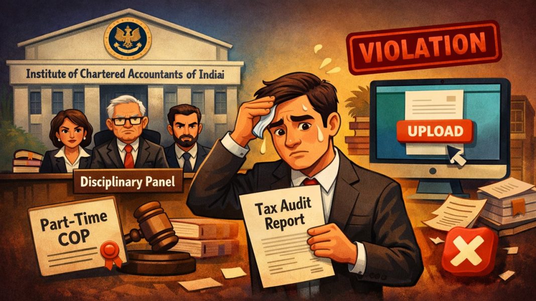 ICAI Holds CA Guilty of Professional Misconduct Over Signing Tax Audit Report with Part-Time COP