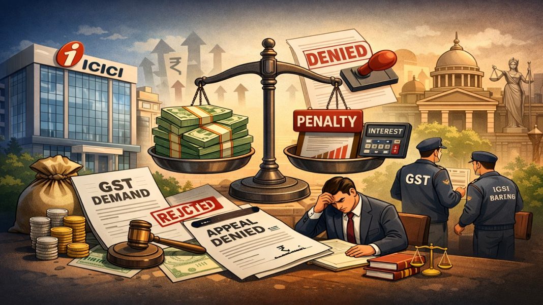 ICICI Bank Faces Rs. 50.38 Crore GST Demand After Appeal Rejected