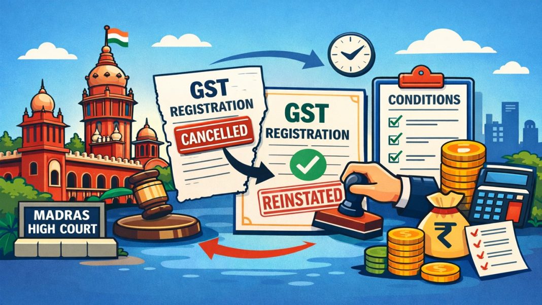 Madras High Court Revives Cancelled GST Registration Subject to Certain Conditions