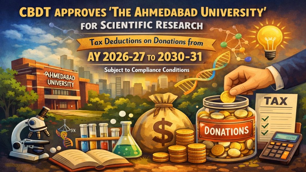 CBDT Grants Scientific Research Status to Ahmedabad University: Donations Now Eligible for Tax Deduction