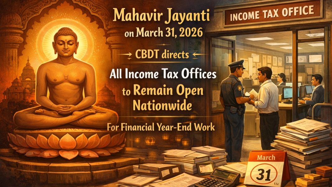 CBDT’s Special Directive: IT Offices to Remain Open on March 31, 2026, Despite Public Holiday