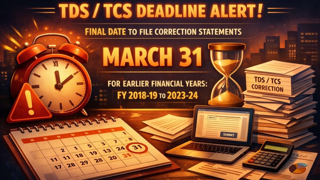 Deadline Alert! IT Dept. Announces Final Deadline To File TDS/TCS Correction Statement for Earlier FYs