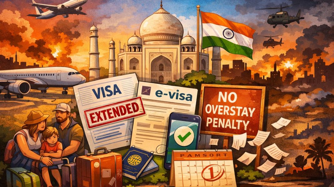 Emergency Relief: India Extends Visas and Waives Overstay Penalties for Foreigners Amid Gulf Conflict