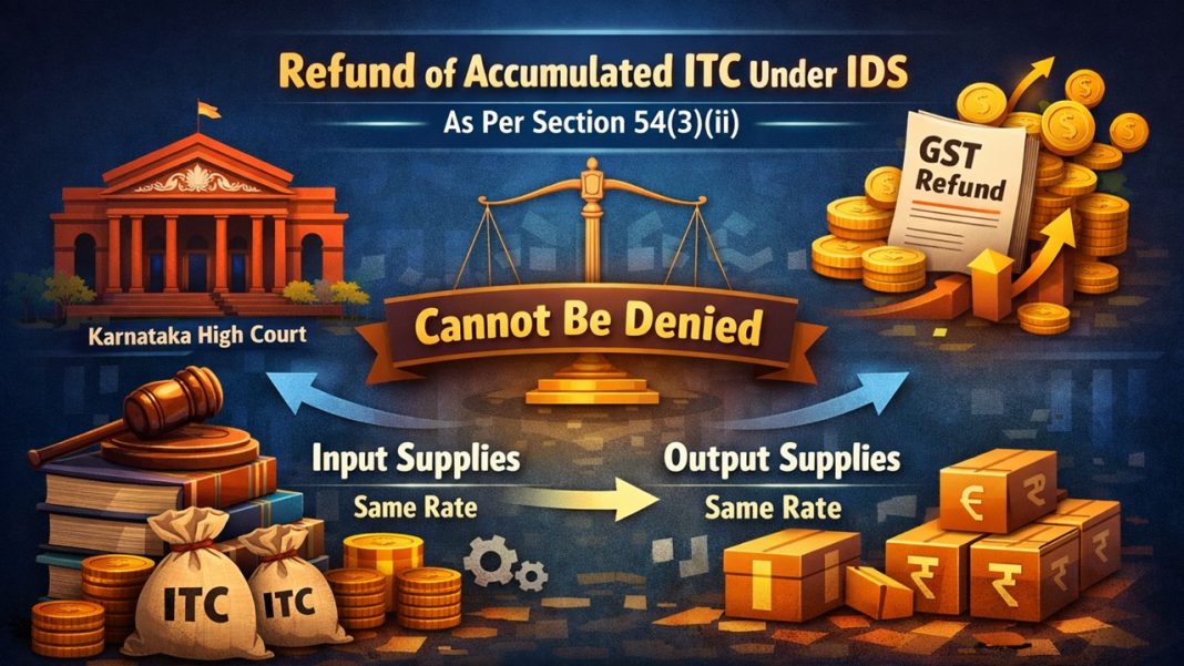ITC Refund under IDS Cannot Be Denied Merely Because Input Output Goods are identical