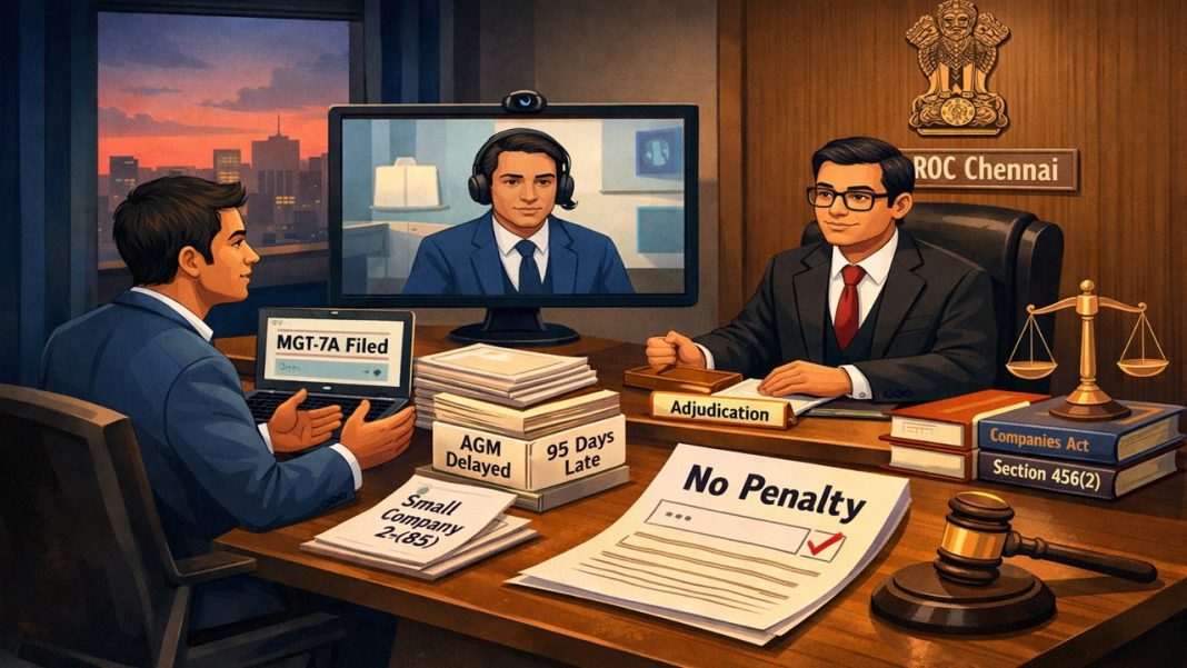 ROC Chennai Imposes Zero Penalty on Company for Delayed MGT-7A Filing