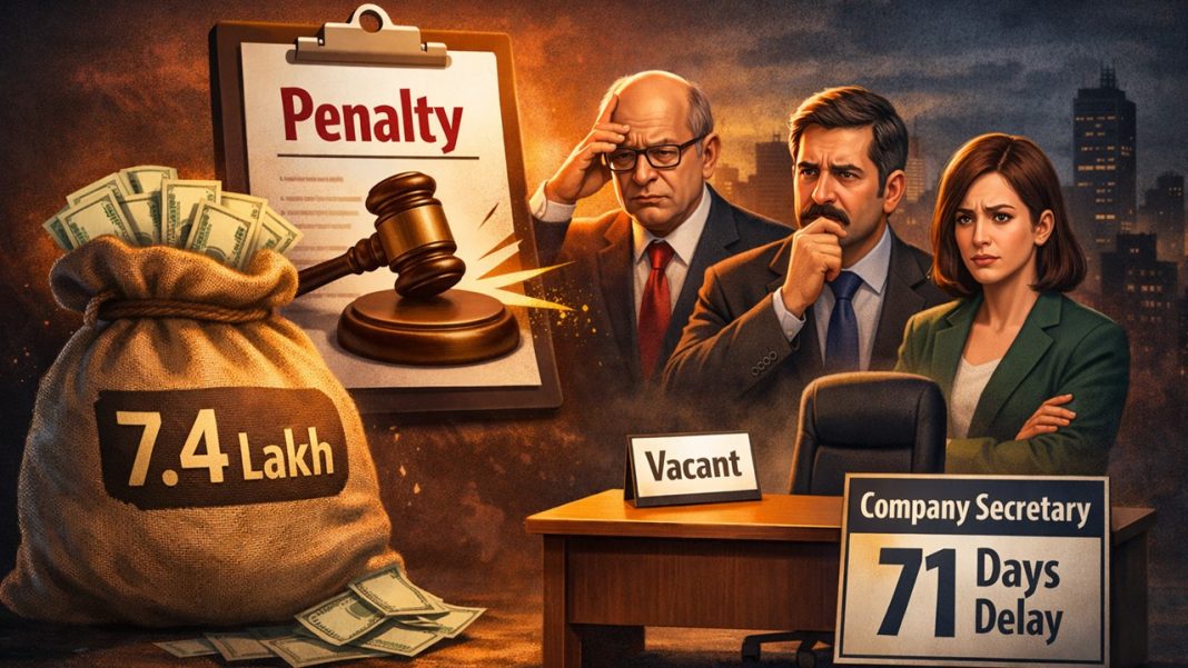 ROC Penalises Company Rs 7.4 Lakh for Delay in Making Reappointment of Company Secretary