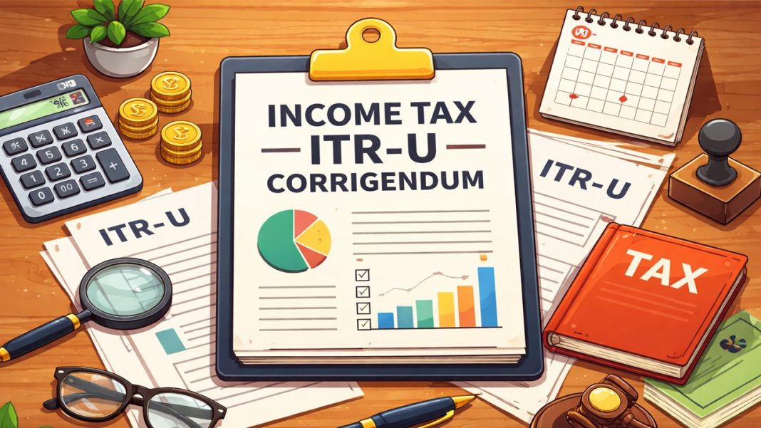 Government Issues Corrigendum to Income Tax Notification for ITR-U