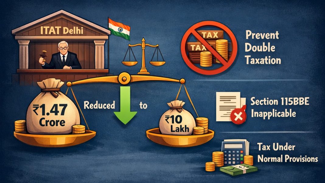 ITAT Curbs Rs 1.47 Cr Addition to Rs 10 Lakh, Rejects 115BBE Applicability to Avoid Double Taxation