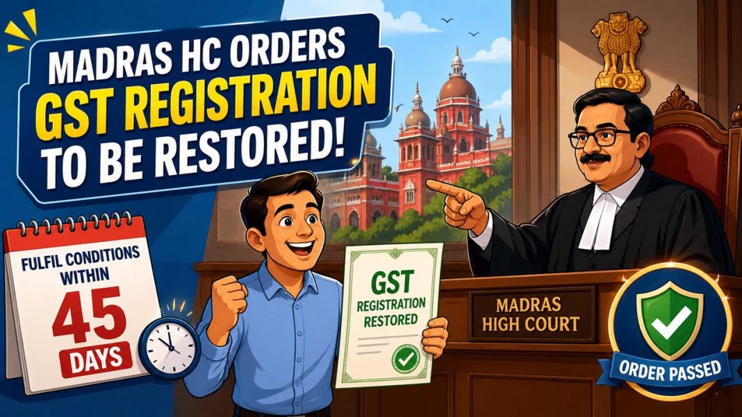 Madras High Court Restores GST Registration Number Subject to Certain Conditions