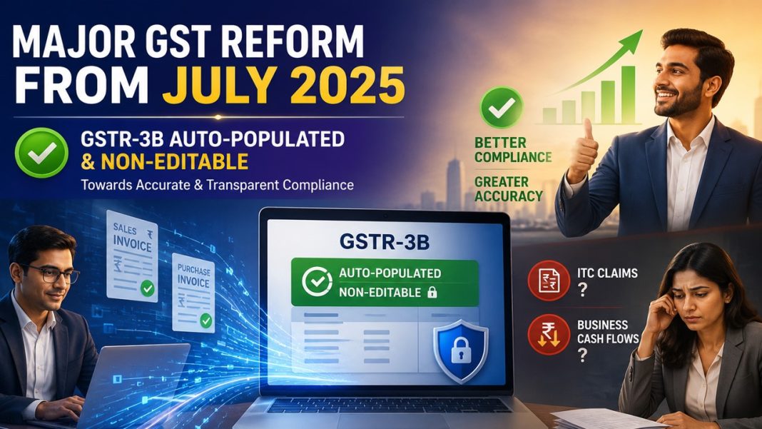 Big GST Reform: Auto-Populated GSTR-3B Fields May No Longer Be Editable