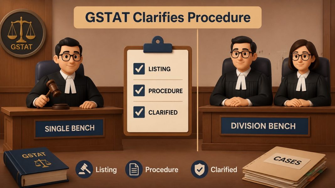 GSTAT Clarifies Procedure for Listing Cases Before Single and Division Benches
