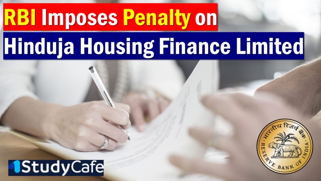 RBI Imposes Penalty on Hinduja Housing Finance Limited