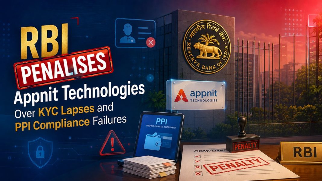 RBI Penalises Appnit Technologies Over KYC Lapses and PPI Compliance Failures