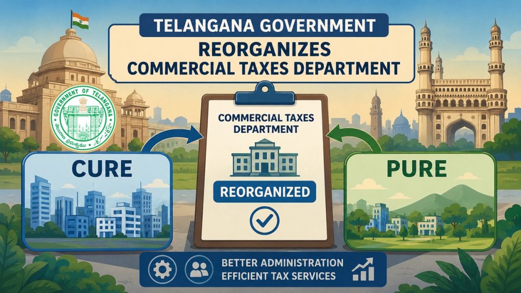 Telangana Government Reorganizes Commercial Taxes Department in CURE and PURE Area