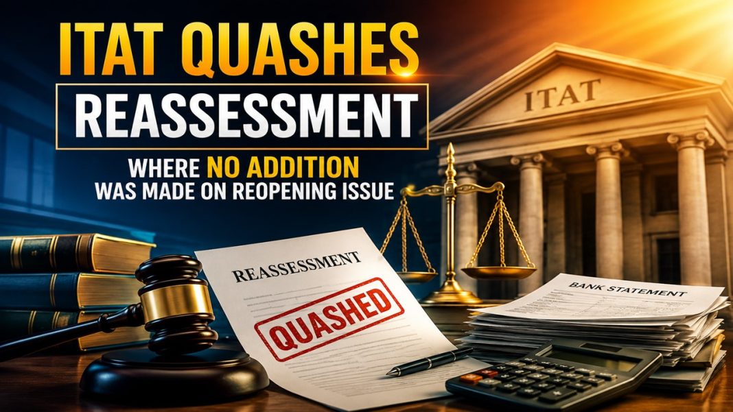 ITAT Quashes Reassessment Where No Addition Was Made on Reopening Issue