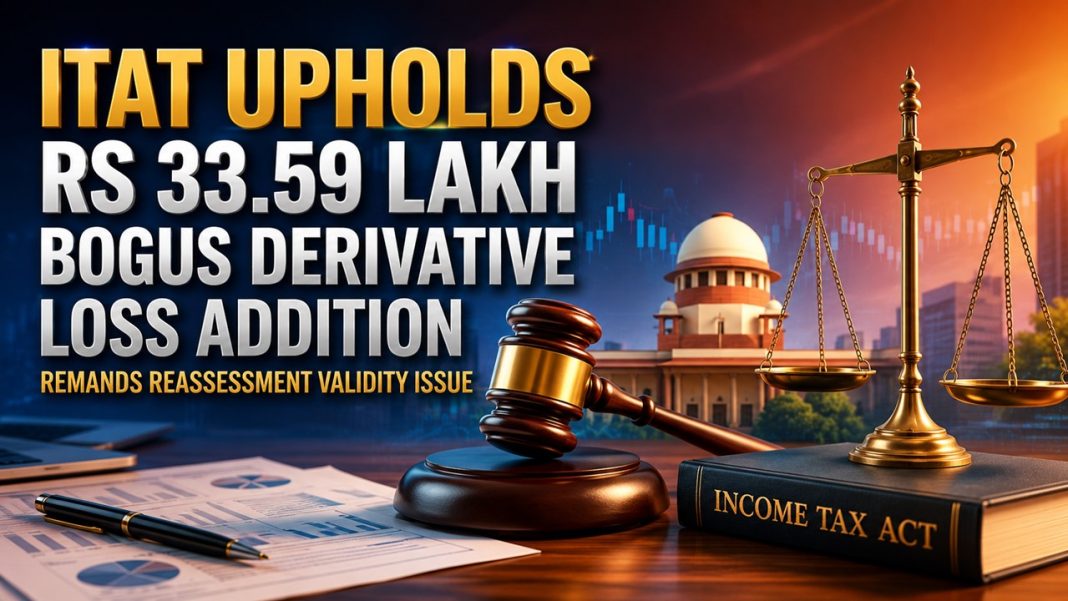 ITAT Upholds Rs 33.59 Lakh Bogus Derivative Loss Addition, Remands Reassessment Validity Issue