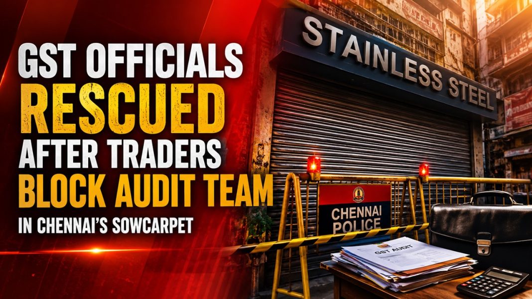 GST Officials Rescued After Traders Block Audit Team in Chennai