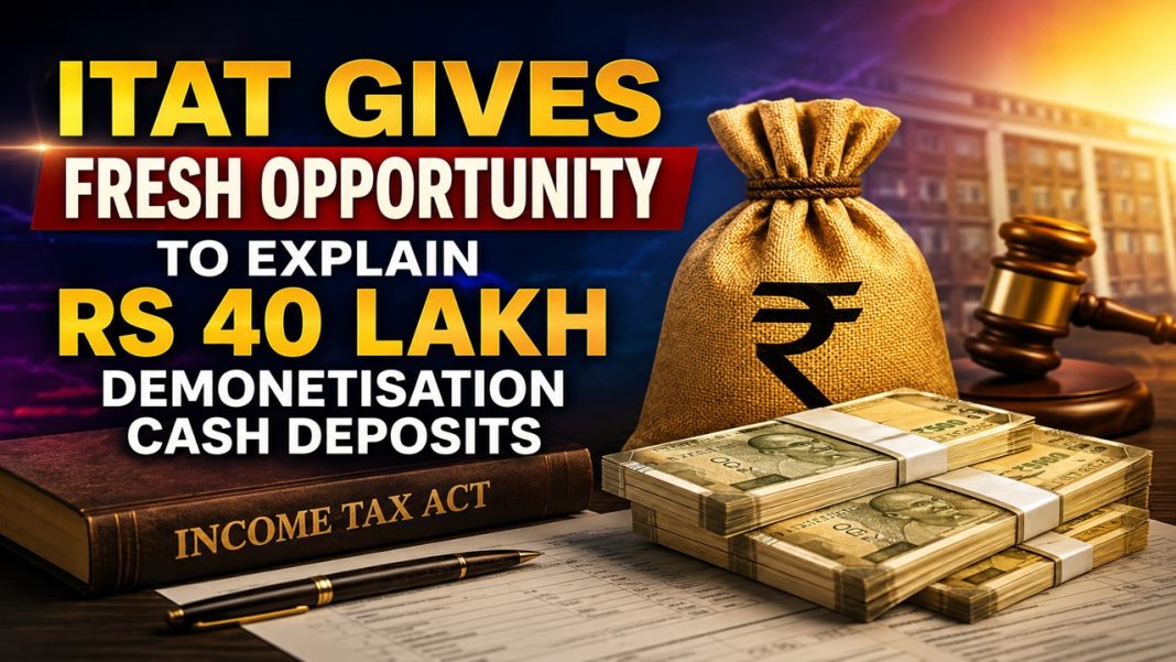 ITAT Gives Fresh Opportunity to Substantiate Rs 40 Lakh Demonetisation Cash Deposits