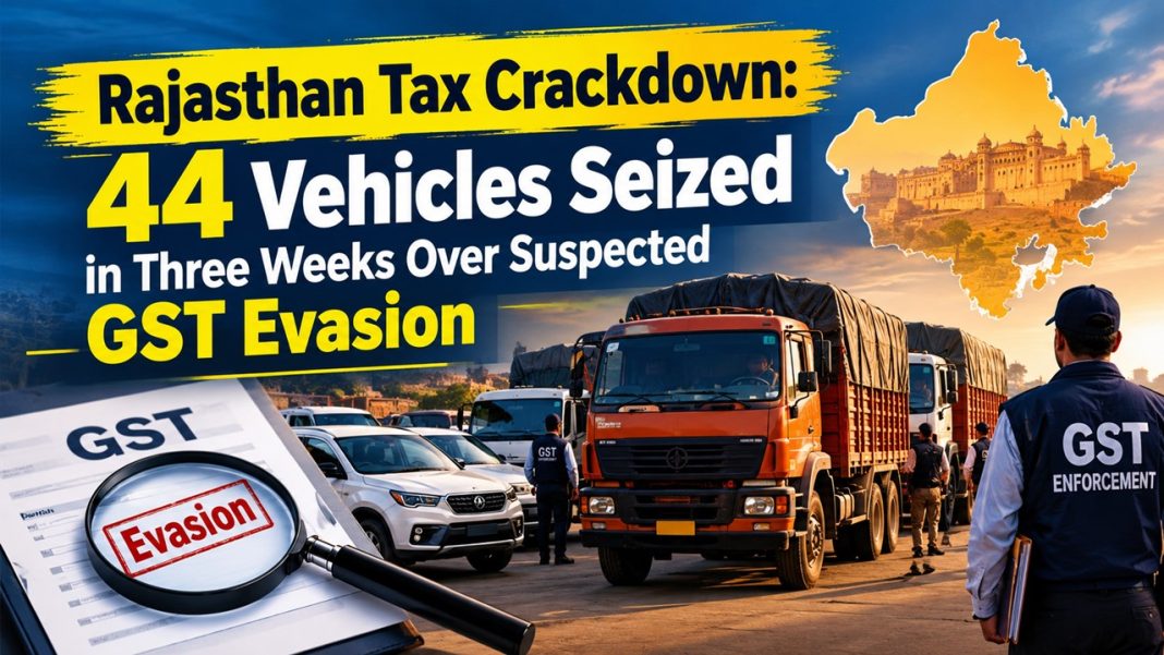 Rajasthan Tax Crackdown: 44 Vehicles Seized in Three Weeks Over Suspected GST Evasion