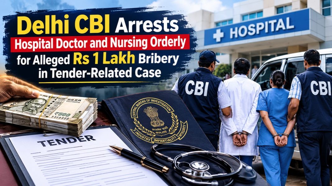 Delhi CBI Arrests Hospital Doctor and Contractual Nursing Orderly Supervisor for Alleged Rs 1 Lakh Bribery in Tender-Related Case