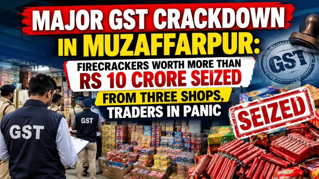 Major GST Crackdown in Muzaffarpur: Firecrackers Worth More Than Rs 10 Crore Seized from Three Shops, Traders in Panic
